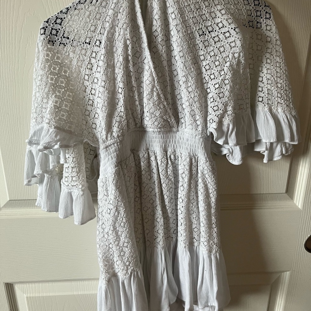 Jessica Simpson White Lace Jumpsuit